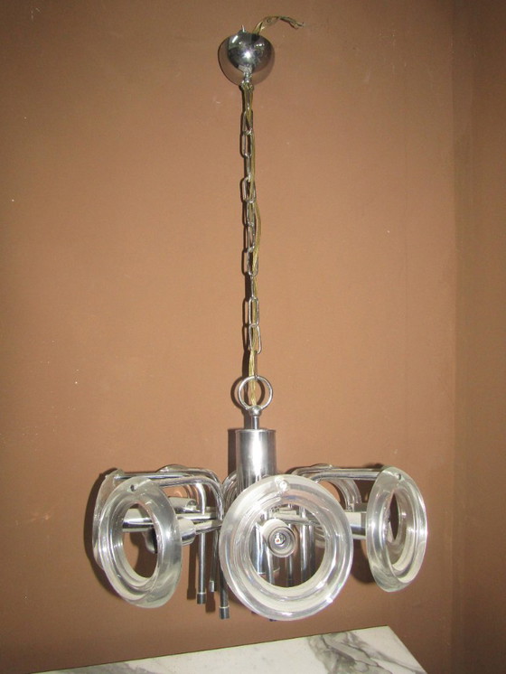 Image 1 of lampadario vintage dischi cristallo