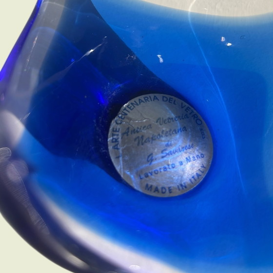 Image 1 of Murano Swan - G. Savarese - Blue/Clear Glass - Italy - Handmade