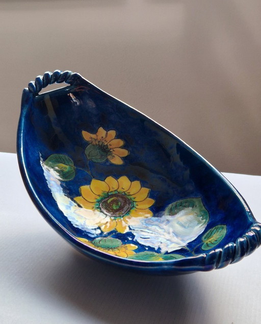 Ciotola-Plateau-maiolica.Hindelanger Keramik.60'Germania.