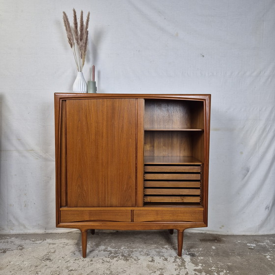 Image 1 of Axel Christensen vintage Deens wandmeubel highboard dressoir