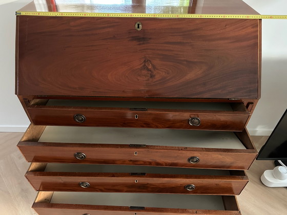Secrétaire du 18ème siècle. – engels antiek, Buffet bas, Textile, Bois (photo 5 of 12)