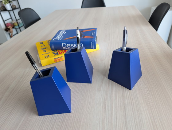 Image 1 of Zeldzame set Clino pennenhouders van Kartell, ontworpen door Enzo Mari.