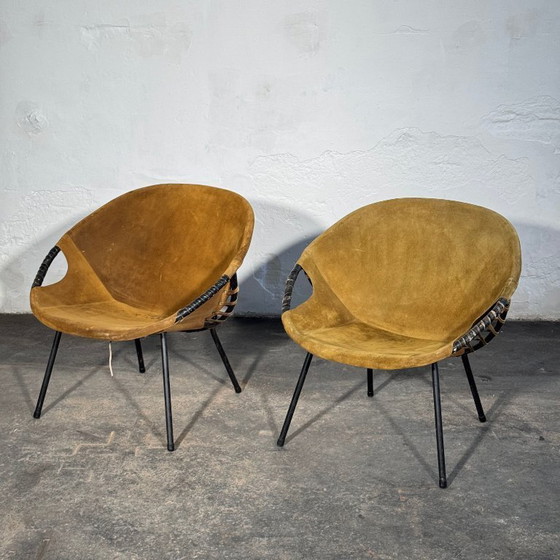 Image 1 of Lusch and Co. "Balloon" leren fauteuil, jaren 60