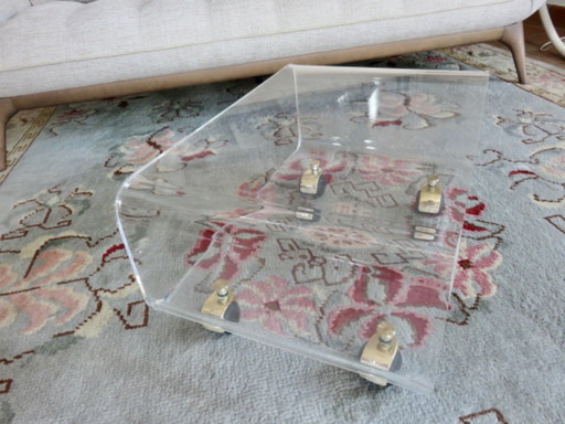Plexiglas coffee table by David Lange for "Les invisibles du Marais", France, 1970