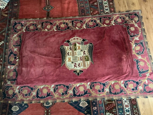 Antico arazzo araldico – wanddecoratie, Textile, Velvet (photo 2 of 14)