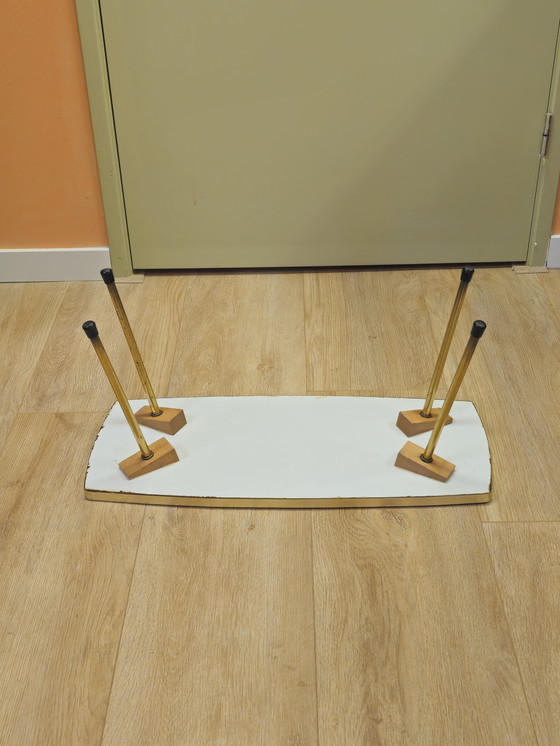 Image 1 of Vintage Rectangular Mosaic Side Table Blue Green