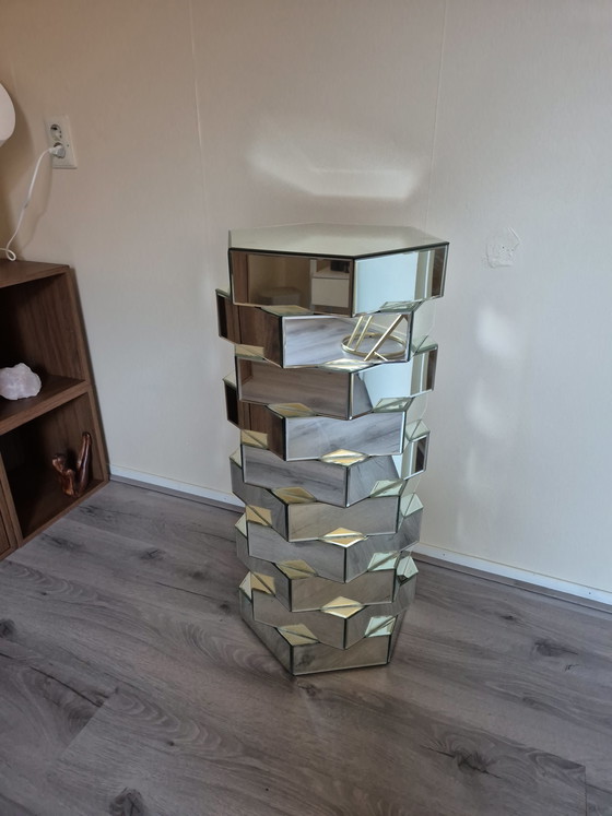 Image 1 of Large mirror column mirror pillar hexagon column pillar