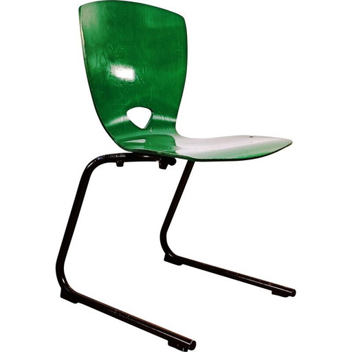 Groene vintage kantinestoel