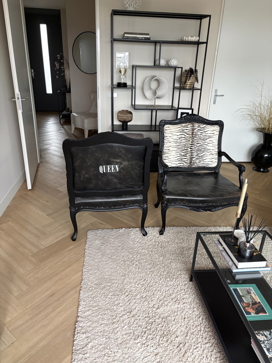 Baxter Desdemona Real Design Fauteuils – Leather, Wood (photo 2 of 5)