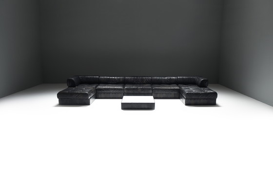 Image 1 of Stunning Vintage DS-88 Sofa in Black Leather by Team De Sede for De Sede Swiss