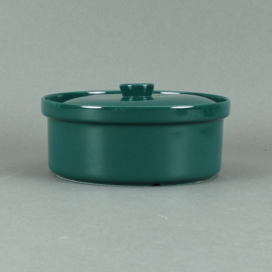 Image 1 of Kaj Franck (1911-1989) - Arabia - Finlandia - Modelo Kilta - Fuente baja verde con tapa - Década de 1960