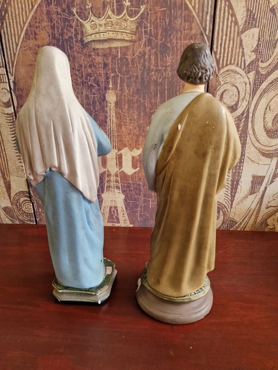 Image 1 of Joseph and Mary statues 36 cm