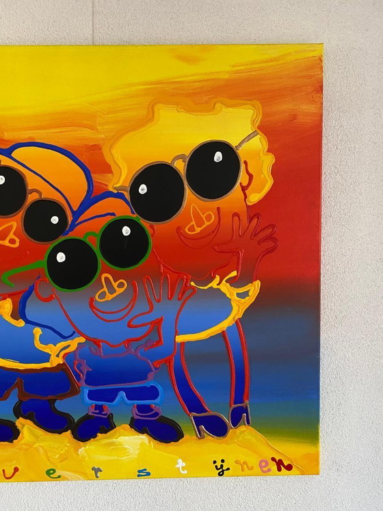 Image 1 of Ad Verstijnen – Daddy, Me and Mommy – 100×100 cm – Mixed Media/Acrylic on Canvas