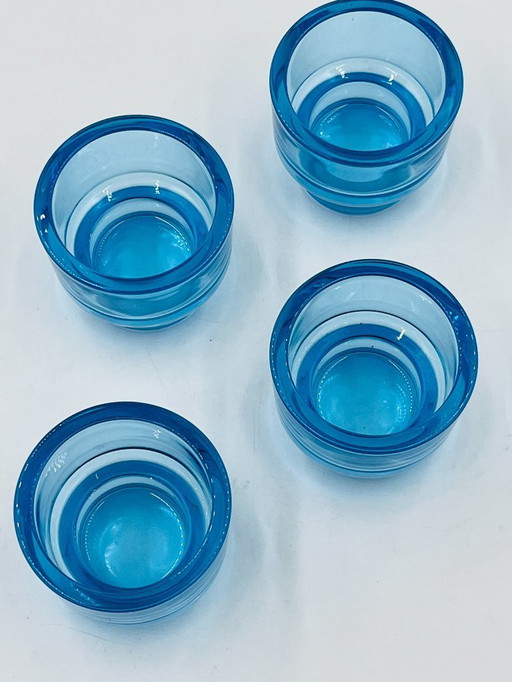Set di 4 portacandele in vetro turchese acquamarina IKEA