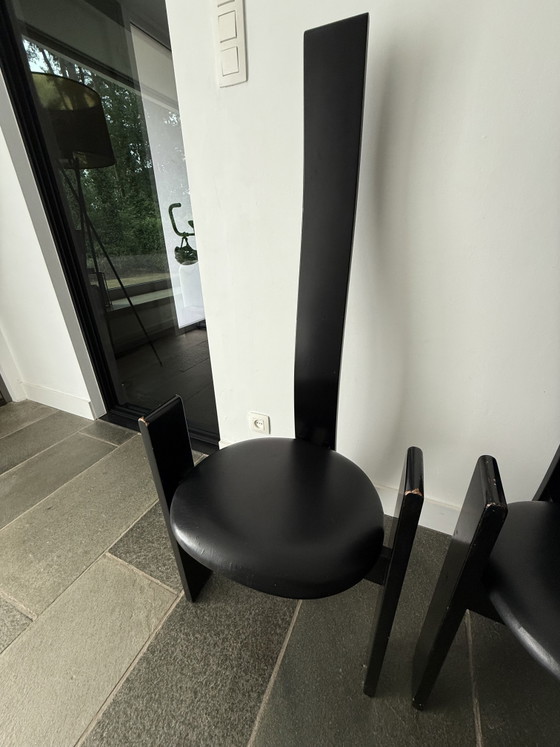 Set di 4 sedie da pranzo Golem di Vico Magistretti per Poggi – Leather, Wood (photo 5 of 10)