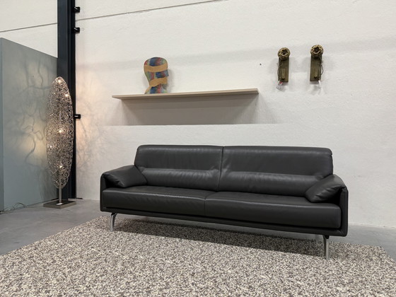 Image 1 of Leolux Bora Balanza Sofa 3.5 Seater Raffino Gray Leather
