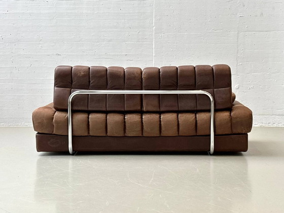 Image 1 of Sofá cama DS-85, un modelo emblemático de De Sede, color marrón coñac, Suiza, década de 1960.