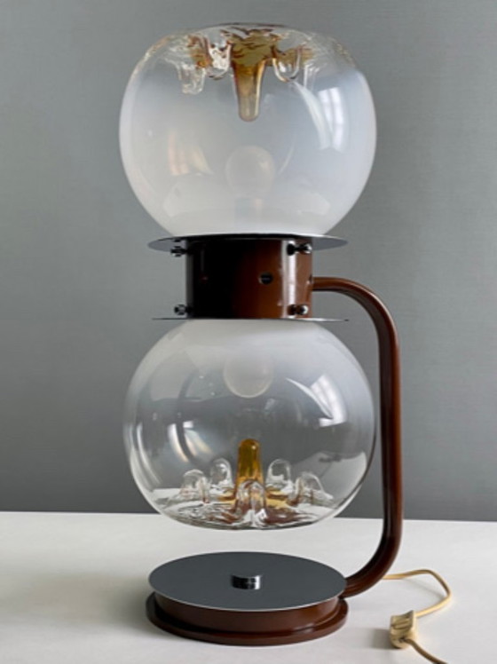 Image 1 of Lampada vintage in vetro di Murano con lattimo, design scultoreo italiano, anni '60-'70