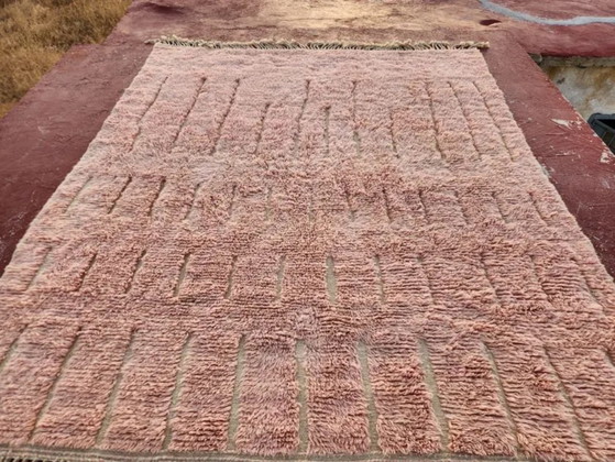 Moroccan Beni Ourain Berber Rug, Dusty Pink, Natural Wool, 400 × 300 cm, Rugs & carpets, Rustic (photo 10 of 13)