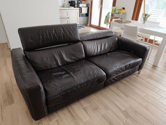 Natuzzi Sofa – Leder, Metall (photo 6 of 11)
