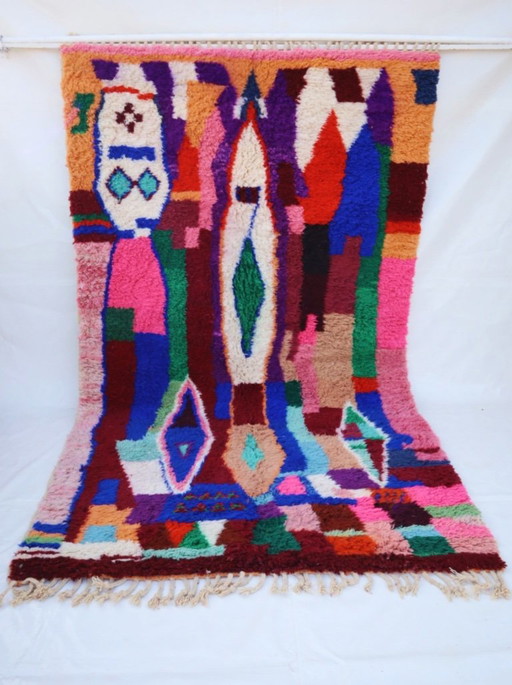 Colourful Beni Ouarain Moroccan Rug 185 × 160 cm – Handmade Berber Statement Rug – vloerkleden en tapijten (photo 2 of 5)