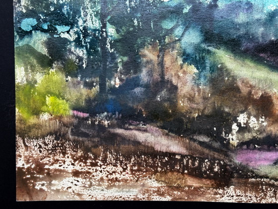 Image 1 of Eugène Eechaut (1928-2019) Aquarelle Paysage, 1985