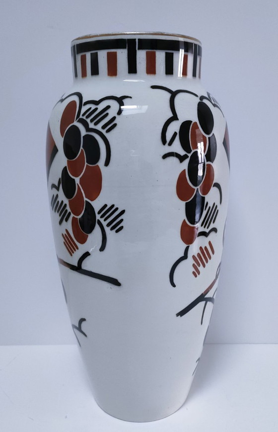 Image 1 of Art Deco vase by Keller Guérin, "Ceylon" bird