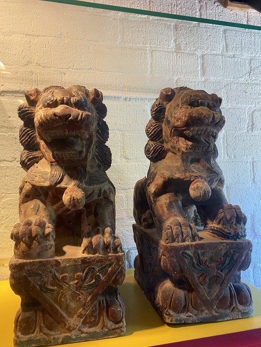 Foo Dogs XXL 50er/60er Jahre Holz
