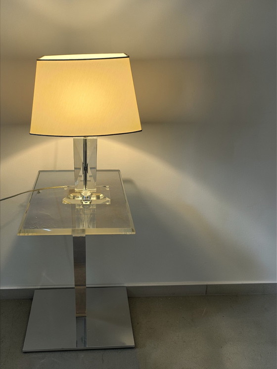 Image 1 of 1 van 2 Designer Acryl Glazen Lamp Kolom Bijzettafel Lamp Tafelmeubel Glanzend