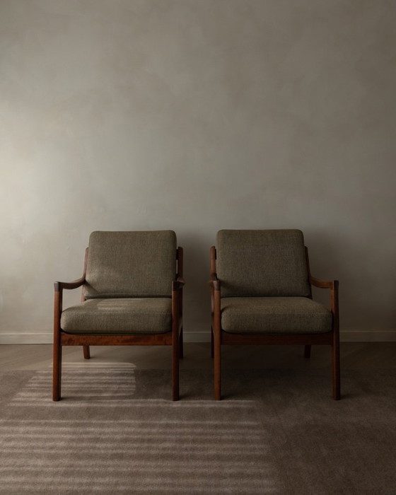 Image 1 of Vintage Senator Armchairs by Ole Wanscher for Cado Set of 2 | Danish Teak Lounge Chairs | Scandinavian Modern | 1960s