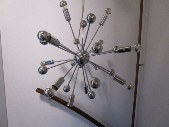 Image 1 of Sputniklamp Spoetniklamp Vintage Space Age 12 reflector lampjes.