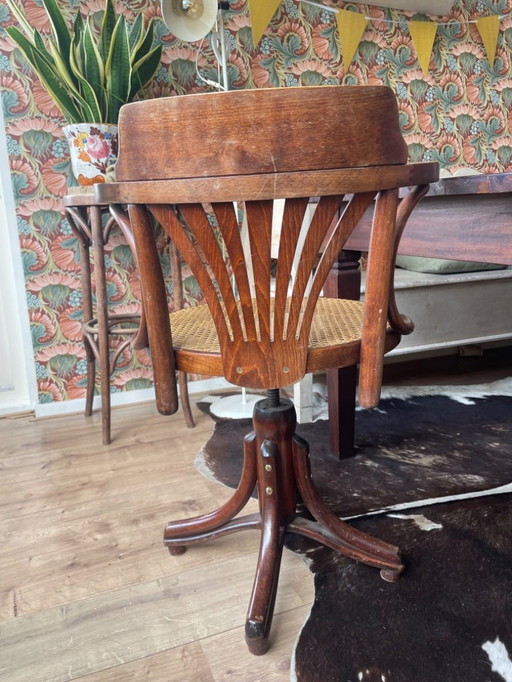 Chaise de bureau vintage à sangles style Thonet