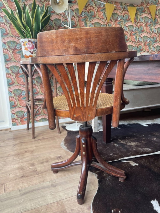 Image 1 of Vintage Thonet Style Webbing Office Chair