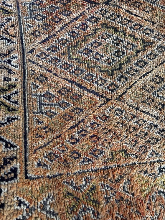 Image 1 of Authentic Moroccan Vintage Boujad Berber Wool Rug 200x330 cm -Handwoven Geometric Boho Area Carpet