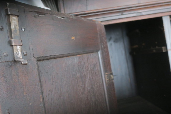 Image 1 of Antique Carved Oak Farmhouse Wardrobe, 1780