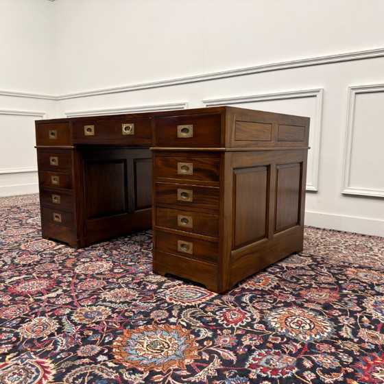 Classic English Desk with Black Leather – Wood (photo 6 of 18)