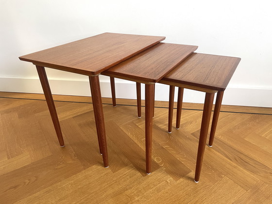 Image 1 of 60s Trio of Elegant Side Tables by Bramin, Denmark