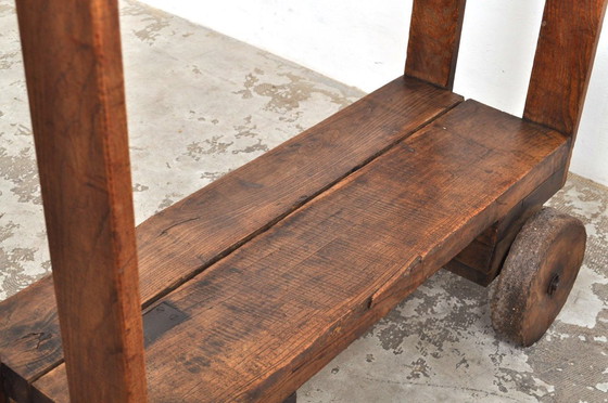 Image 1 of Antieke eiken transportkar eind 19de eeuw