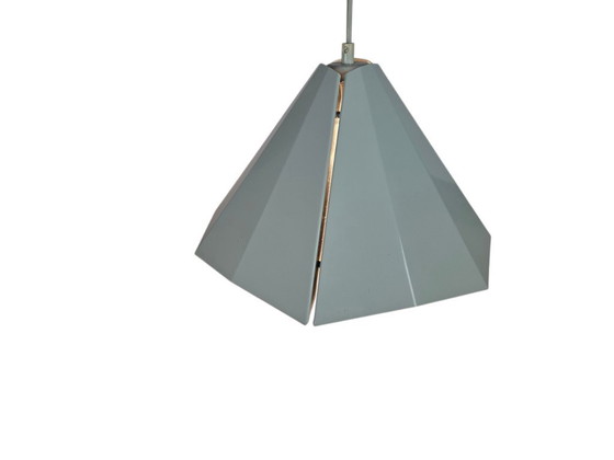 Image 1 of Lampes D-L Hollande - Suspension pyramidale - métal - blanc - années 80
