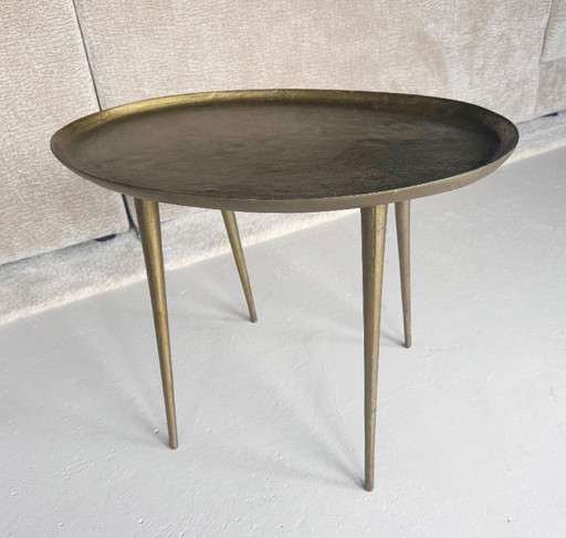wrist pots oval side table brass