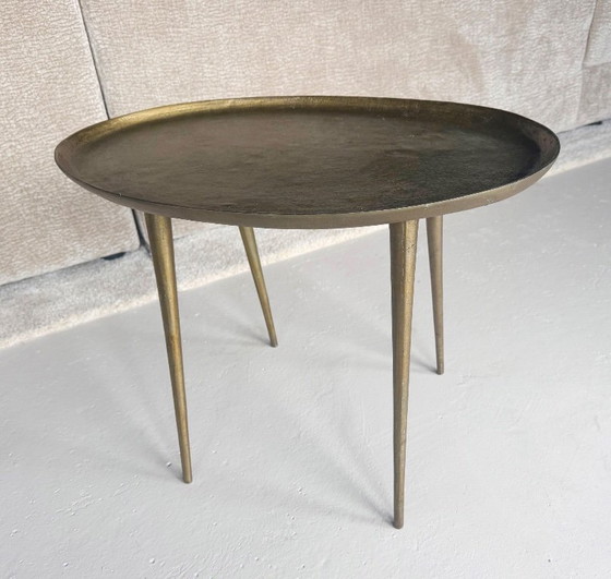 Image 1 of wrist pots oval side table brass