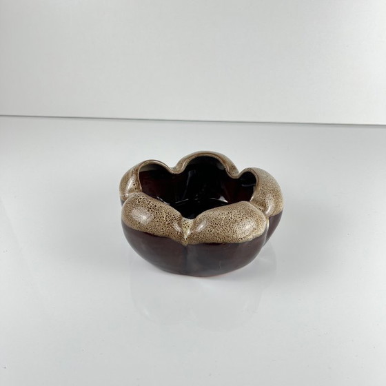 Image 1 of Plato baratija de cerámica esmaltada moteada - 1960/70