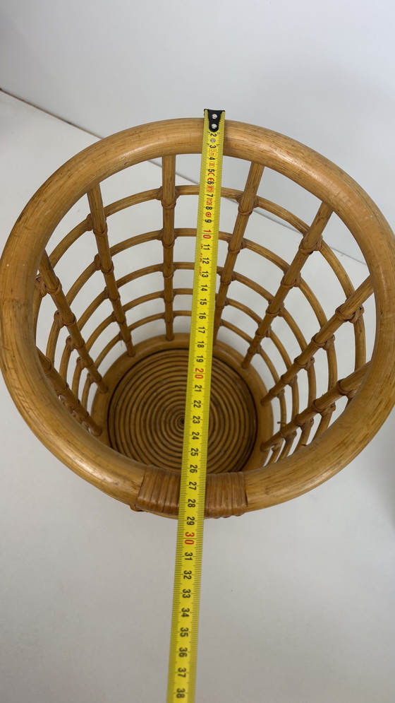 Image 1 of Vintage paraplubak bamboe rotan mand design Franco Albini
