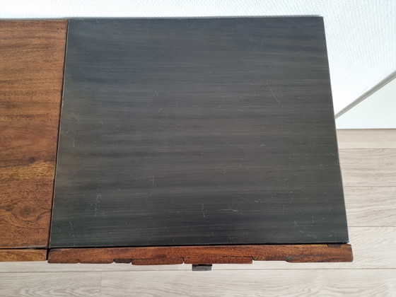 Image 1 of Design console table with drawer made of acacia wood and metal