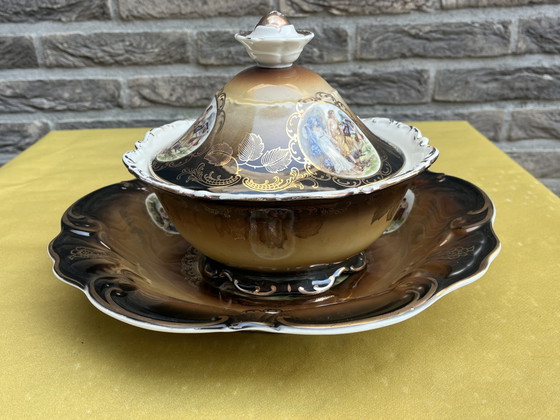 Image 1 of GOYA vintage schitterend versierde terrine met schaal porselein