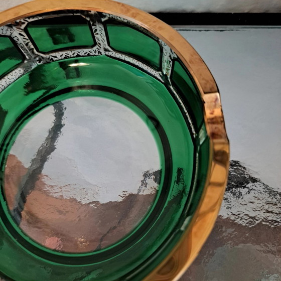 Bohemia Crystal Ashtray Emerald Green with Real Gold Czechoslovakia 60s/70s – Decorative Objects (photo 8 of 11)
