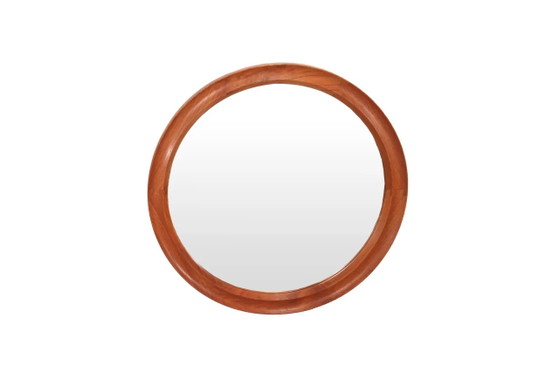Pedersen and Hansen round mirror in teak – Wood, Scandinavian (photo 2 of 4)