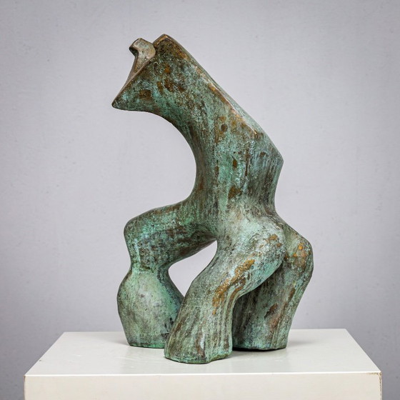 Image 1 of Gepatineerde biomorfe bronzen sculptuur van Jacob Hordijk, jaren 1990