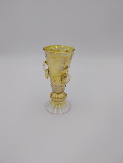 1 x glass ring cup yellow 1900