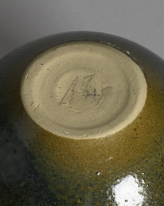 Image 1 of Paire de vases en céramique de Mathies Schwarze - Terre cuite émaillée verte, Allemagne